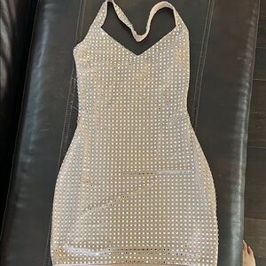 White Fox Little Star Embellished Mini Dress - Beige